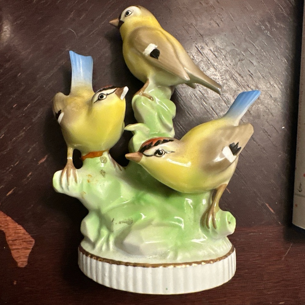 Gerold Porzellan Three Finches Made in Bavaria West Germany Birds